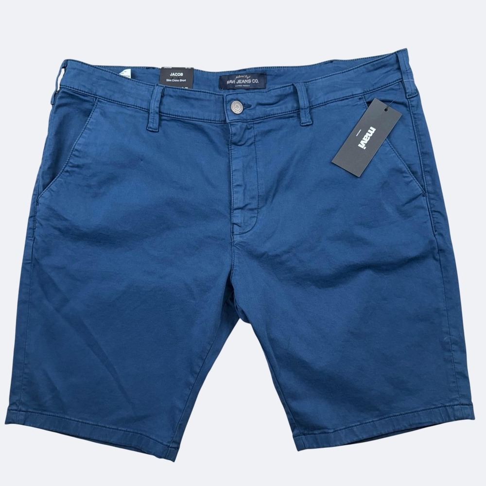 Mavi Shorts Mens 40 Blue Jacob Chino Twill Stretch Casual Summer Slim Fit